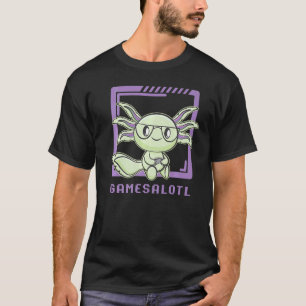 Camiseta Ajolote Pez Jugando Videojuegos Juegos Divertidos