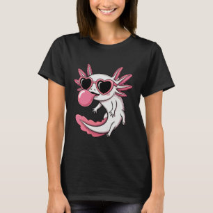 Camiseta Ajolote Reptil Divertido Soplando Burbuja