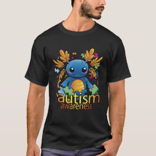Camiseta Ajolote Rompecabezas Coloreado Conciencia del Auti