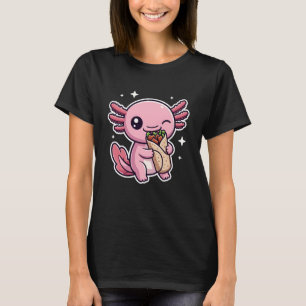 Camiseta Ajolote Rosa Lindo Comiendo Burrito Estrellas Humo