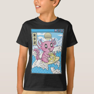 Camiseta Ajolote Surfista Bebiendo Leche de Nana Kawaii Ani