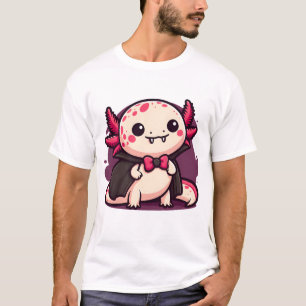 Camiseta Ajolote Vampiro Cute Creepy Gótico Anfibio