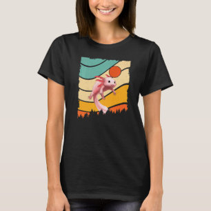 Camiseta Ajolotes Pez Vintage Estilo Retro Sol Blanco Ajolo