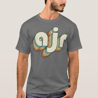 Camiseta AJR retro tipografía arcoiris estilo 70