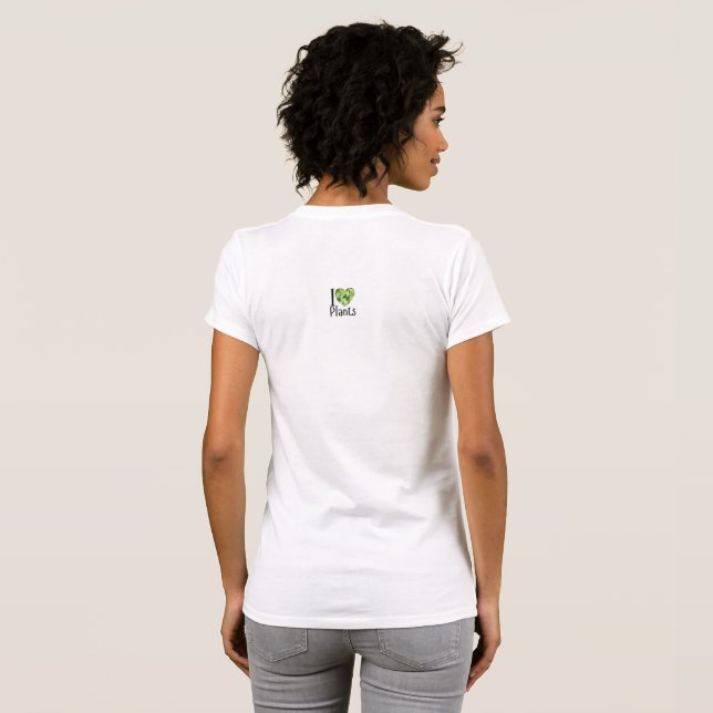 Camiseta ajustada para mujer I Heart Plants (Reverso completo)