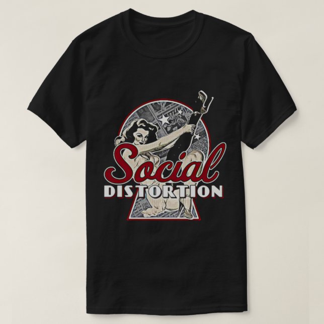 Camiseta ajuste de distorsión social chica bello gif (Diseño del anverso)