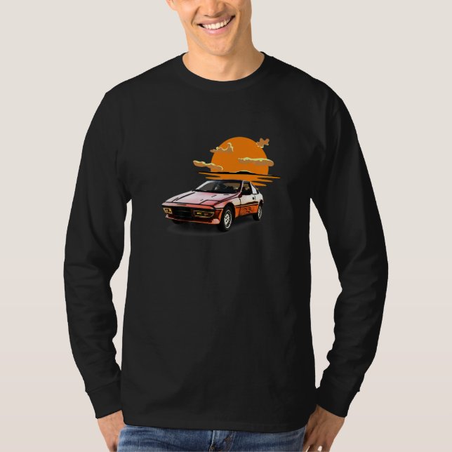 Camiseta Ajuste y juegos de coches de atardecer retro vinta (Anverso)