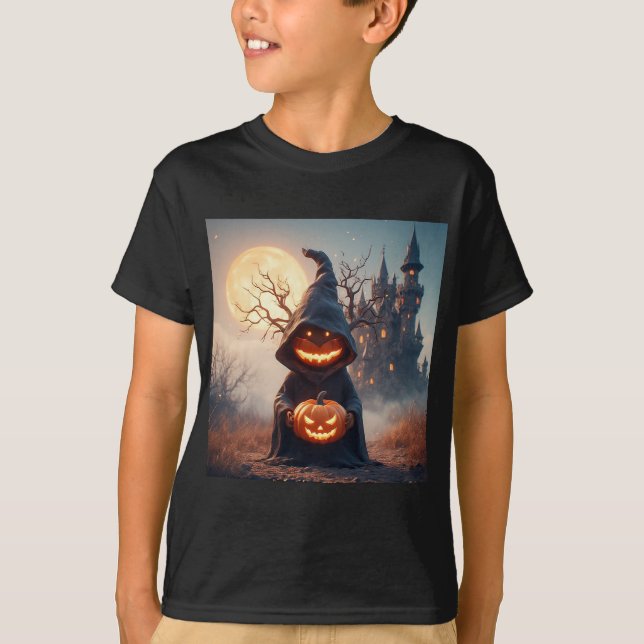 Camiseta Ajustes espeluznantes de Halloween (Anverso)
