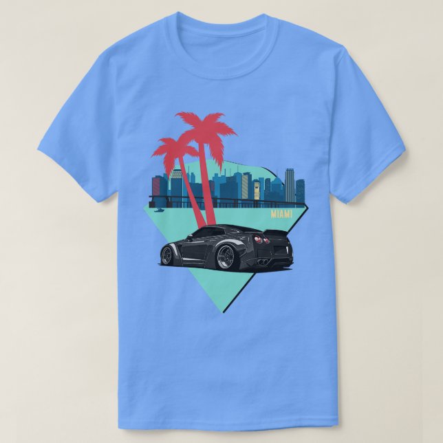 Camiseta Ajustes JDM de Miami para la línea de Skyline GTR  (Diseño del anverso)