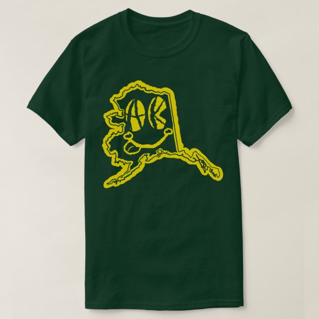 Camiseta AK Eyes Alaska Grunge Sonriente Cara Amarilla (Diseño del anverso)