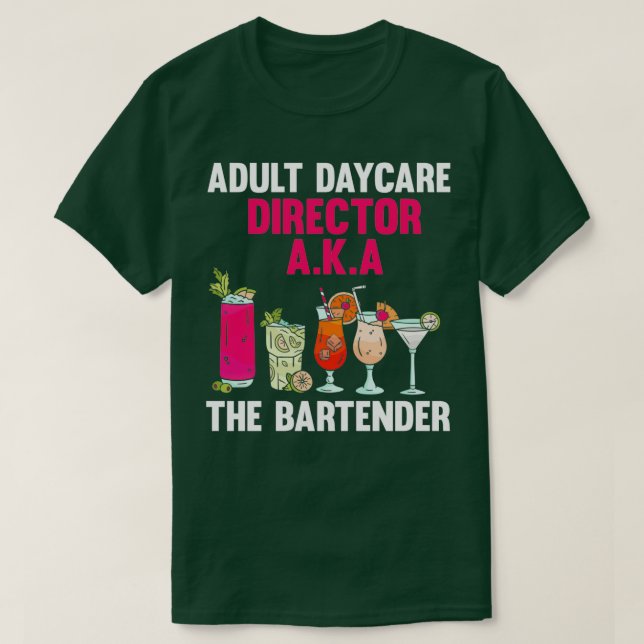 Camiseta Aka Bartender Guay, directora de guardería para ad (Diseño del anverso)