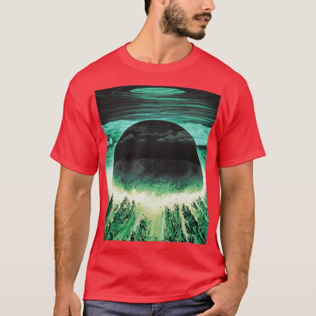 Camiseta Akira cyberpunk city eplosion poster b1 green caes (Anverso)