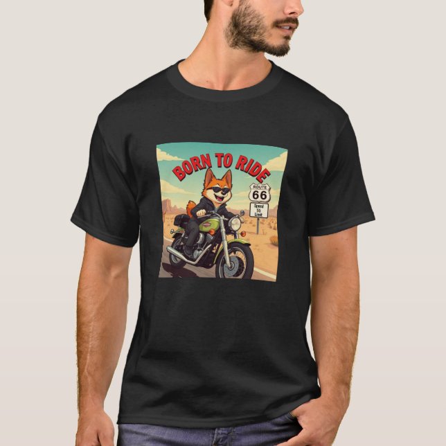 Camiseta Akita Biker Nacido Para Viajar (Anverso)