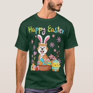 Camiseta Akita Bunny Dog Bailando huevos de flores Chick Ha