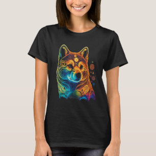 Camiseta Akita Colorful Pop Art Splash Art Tie Dye Rainbow