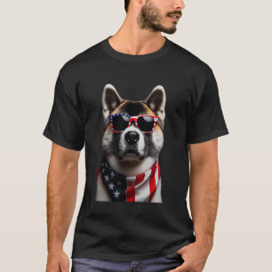 Camiseta Akita Dog 4 De Julio Día De La Independencia Estad