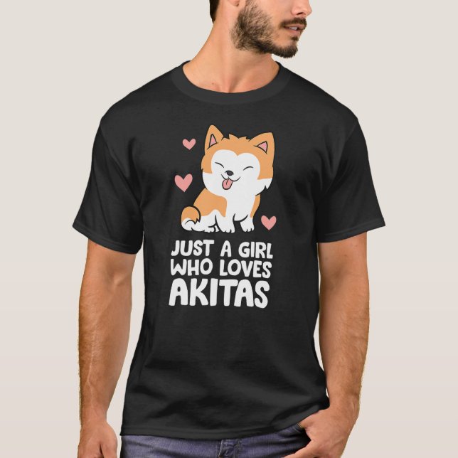 Camiseta Akita Dog Girl Just A Girl Who Loves Akitas (Anverso)