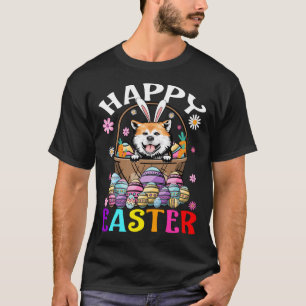 Camiseta Akita Dog Happy Easter Bunny Eggys Pascua