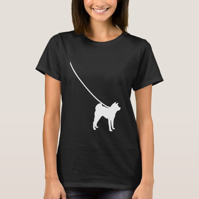 Camiseta Akita Dog On A Leash  Mom Dad Pet Cute  Puppy (Anverso)