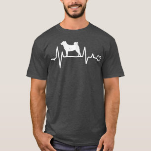 Camiseta Akita dog pet owner lover heartbeat