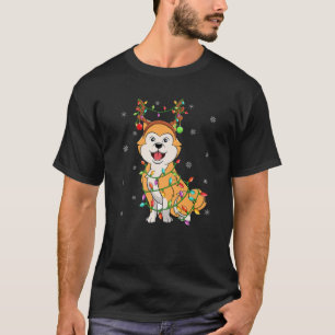 Camiseta Akita Dog Xmas Iluminando reno Gorra Akita Christm