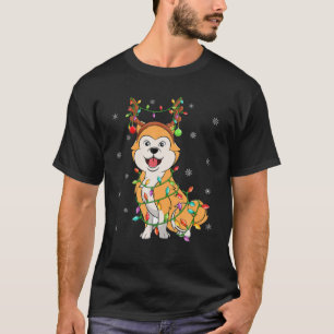 Camiseta Akita Dog Xmas Iluminando reno Gorra Akita Christm