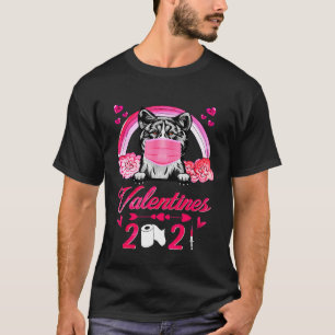 Camiseta Akita Face Mask Valentines 2021 Cachorro de cachor