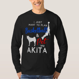 Camiseta Akita Graciosa dueña de un perro de baloncesto Nav