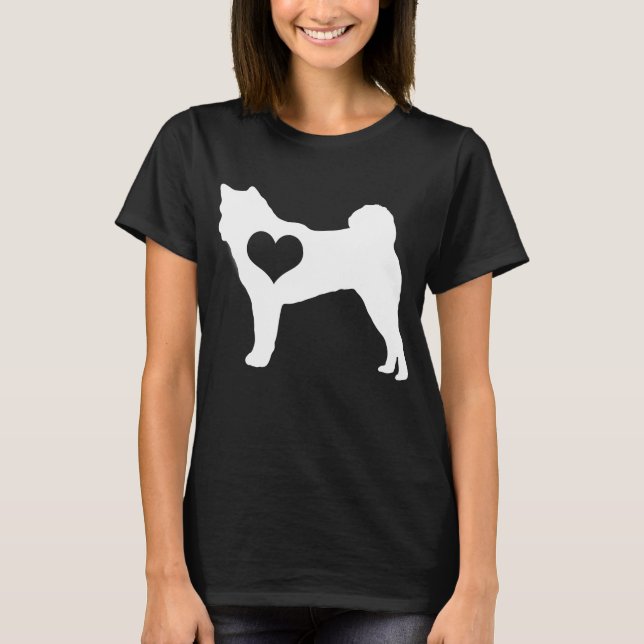 Camiseta Akita Heart Dark T-Shirt (Anverso)