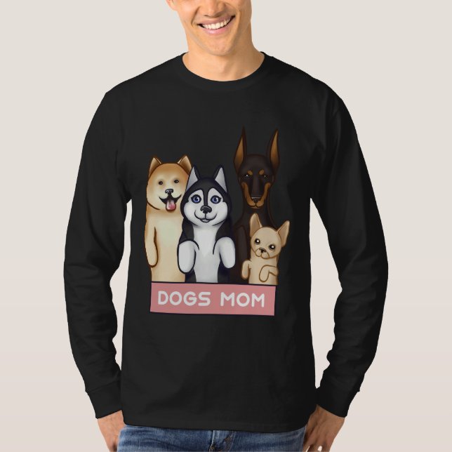 Camiseta Akita Husky Doberman Y Chihuahua Se Ponen De Pie E (Anverso)
