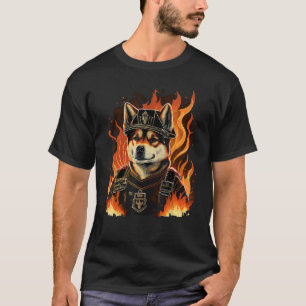 Camiseta Akita Inu bombero en bombero Akita Inu