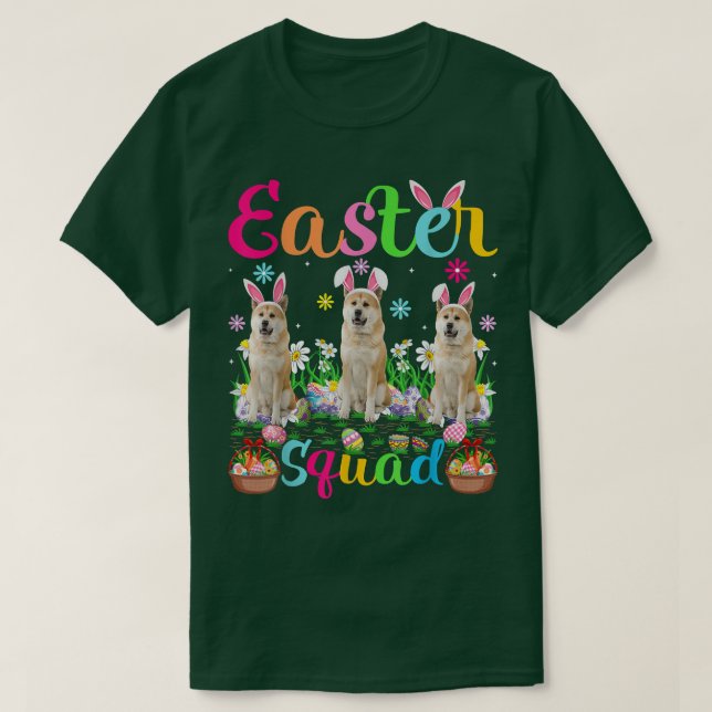 Camiseta Akita Inu Dog Bunny Ear Easter Squad Akita Inu Hap (Diseño del anverso)