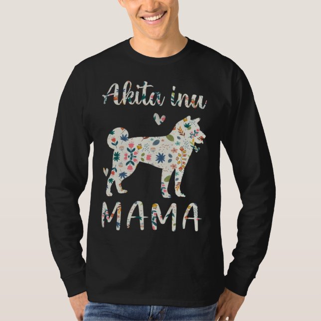 Camiseta Akita Inu Mama Floral Dog Mom Love (Anverso)