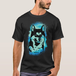Camiseta Akita Inu Paint Blue Design Dog Mom Dad