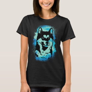 Camiseta Akita Inu Paint Blue Design Dog Mom Dad