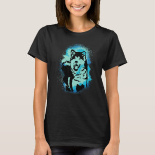 Camiseta Akita Inu Paint Blue Design Dog Mom Dad Premium