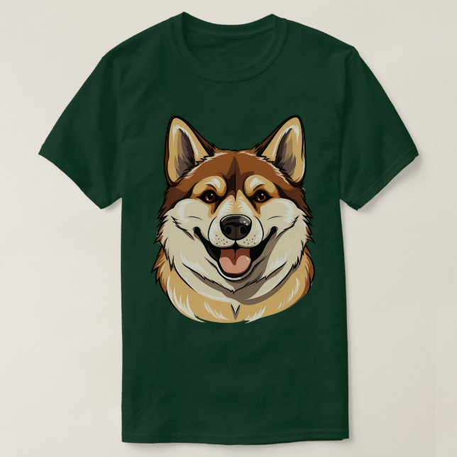 Camiseta Akita Inu Perro Cara Corta Perra Perra (Diseño del anverso)