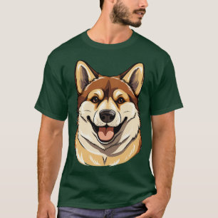 Camiseta Akita Inu Perro Cara Corta Perra Perra