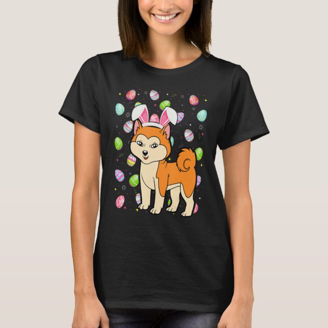 Camiseta Akita Inu Perro Huevo de Pascua Graciosa Akita Inu (Anverso)