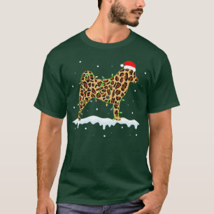 Camiseta Akita Leopard Dog ilumina a Navidades que coincide