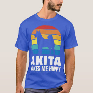 Camiseta Akita Me Hace Feliz Dueño De Perro Puppy Mascota A