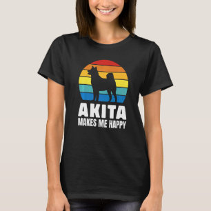 Camiseta Akita Me Hace Feliz Raza De Perro