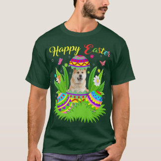Camiseta Akita Perro Amante Floral Huevo de Pascua Gracioso