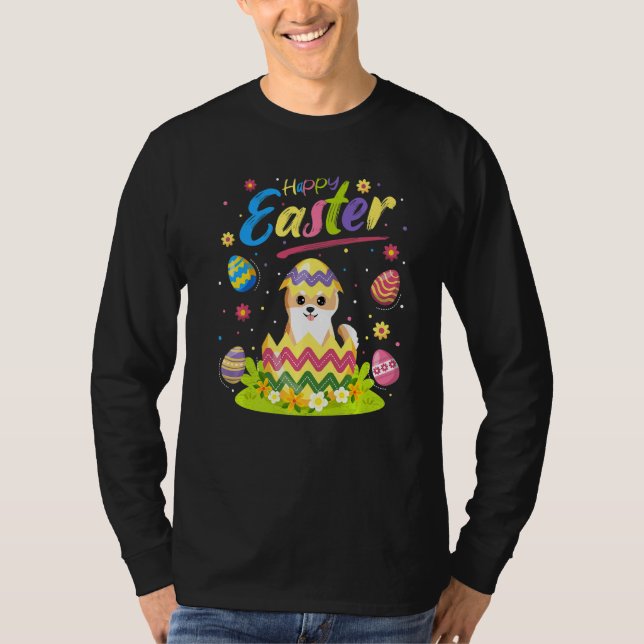 Camiseta Akita Perro Gracioso Huevo de Pascua Akita Feliz P (Anverso)