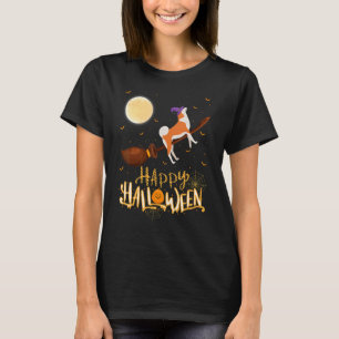 Camiseta Akita Ride Witch Shotgun Akita Dog Halloween