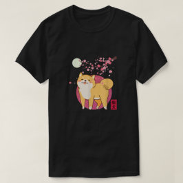 Camiseta Akita Shiba Inu perro de la luna de cerezo de Japó
