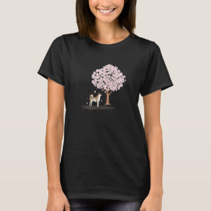 Camiseta Akita Shiba Inu Perro Flor de Cerezo Japonés Sakur
