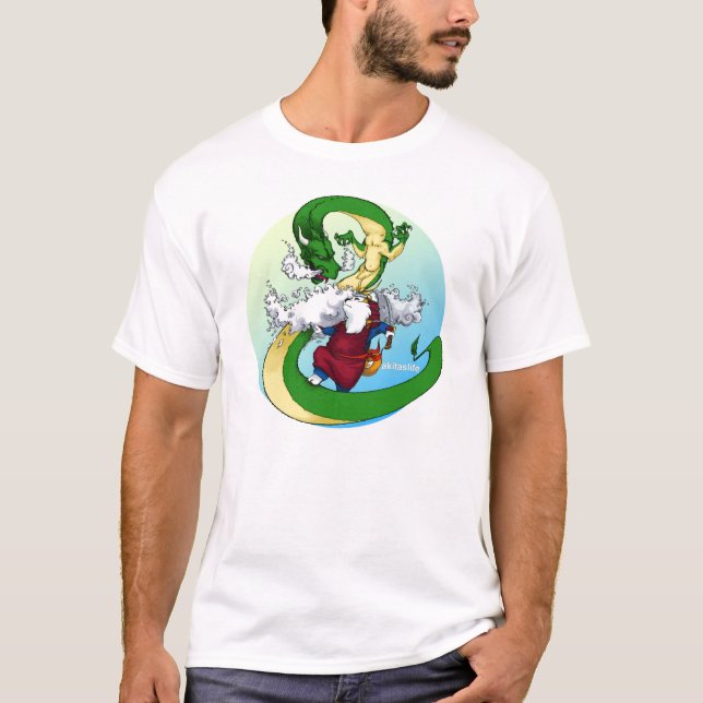 Camiseta Akita y dragón (Anverso)