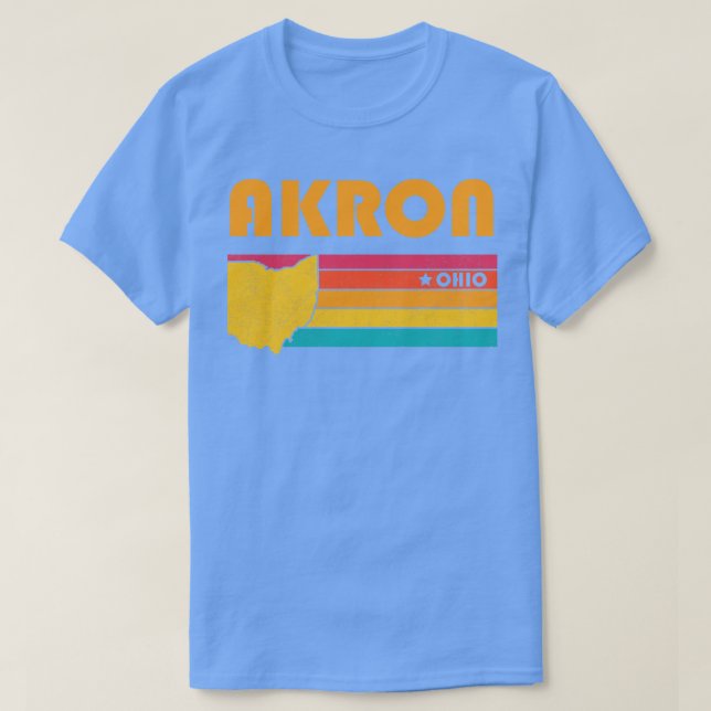 Camiseta Akron Ohio Vintage Distresage Souvenir (Diseño del anverso)