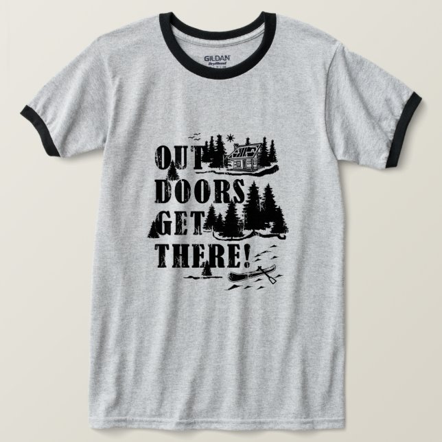 Camiseta ¡Al Aire Libre Llega! Collage (Anverso del diseño)